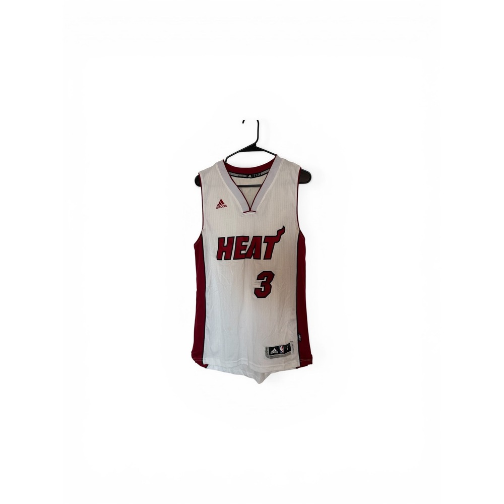 Adidas Miami Heat Dwyane Wade 3 NBA Swingman Jersey White Mens Small - Picture 1 of 3